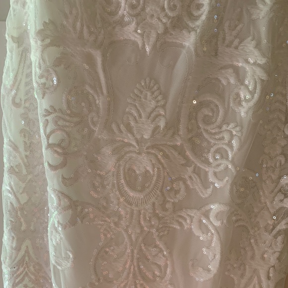 Sequin White Wedding Dress - Picture 2 of 4